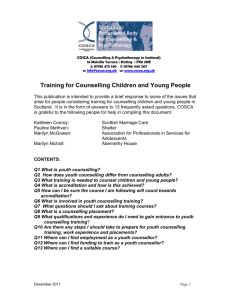 Training for Counselling Young People