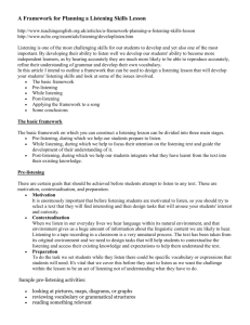 A Framework for Planning a Listening Skills Lesson