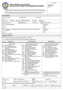 application form for graduate studies