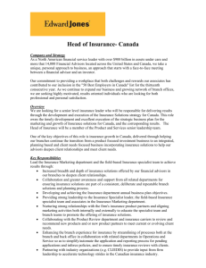Head of Insurance- Canada Company and Strategy As a North