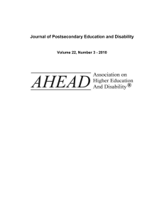 Journal of Postsecondary Education and Disability