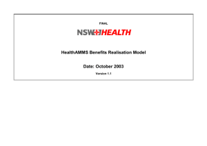 HealthAMMS Benefit Realisation Model