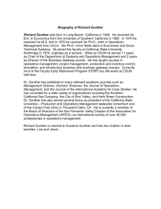 Biography of Richard Gunther - California State University, Northridge