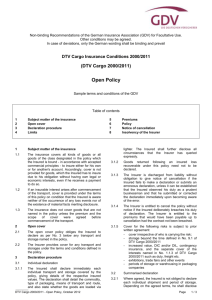 DTV Cargo Insurance Conditions 2000