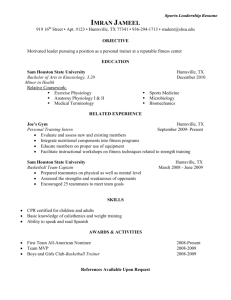 Sports Leadership Resume - Sam Houston State University