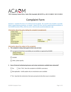 Complaint Form