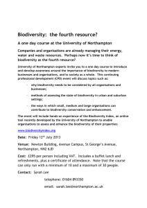 Biodiversity - the fourth resource? A CPD event.