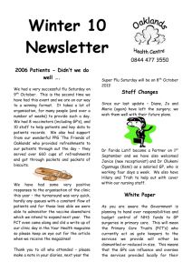 Winter 10 Newsletter 0844 477 3550 2006 Patients