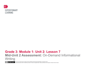 Grade 3 ELA Module 1, Unit 2, Lesson 7