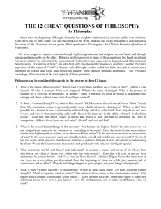 THE 10 MAJOR QUESTIONS OF PHILOSOPHY