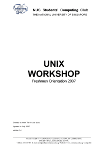 UNIX Workshop: AY2007/8