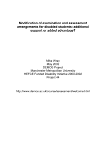 Assessment issues and disabled students in higher