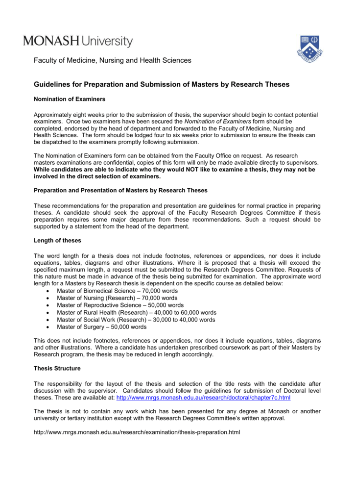 masters by research thesis length