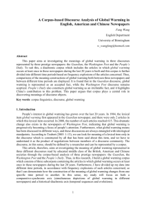 A Corpus-based Discourse Analysis of Global Warming in