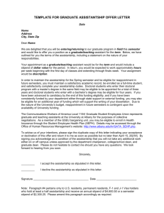 template for graduate assistantship offer letter