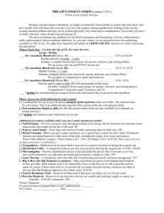 pre-op consent form - Nippers Corner Pet Medical Center