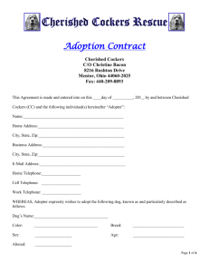 Adoption Contract - Cherished Cockers