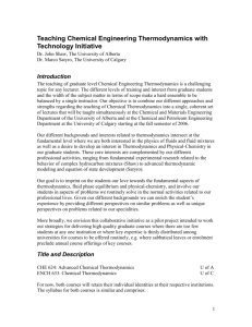 Teaching Chemical Engineering Thermodynamics with Technology