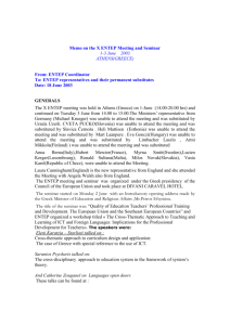 Memo on the 10th ENTEP Meeting and Seminar/ June 2003