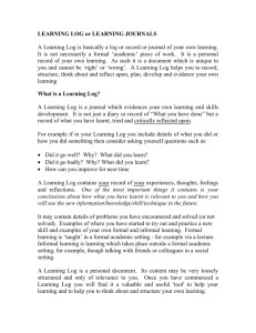 LEARNING LOG or LEARNING JOURNALS