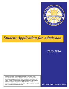 CCS Application - Columbia Christian School