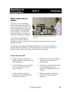 Unit 4 Formulae