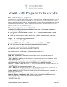 Mental Health Programs for Ex-offenders