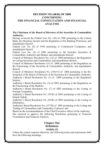 DECISION NO (48/R) OF 2008 CONCERNING THE REGULATIONS