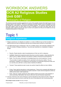 OCR A2 Religious Studies Unit G581