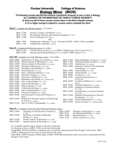 Biology(minor) - Department of Biological Sciences