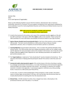 CME BROCHURE / FLYER CHECKLIST Activity Title: Date: Co or