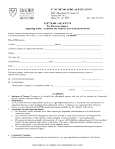 Letter of Agreement (blank) - Emory University School of Medicine