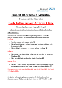 Early Inflammatory Arthritis Clinic