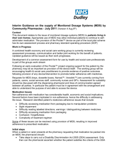 Interim Guidance on the supply of Monitored Dosage Systems (MDS
