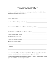 Rabies Vaccination Clinic Scheduling Form