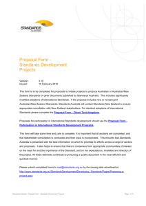 Proposal Form - Standards Development Projects