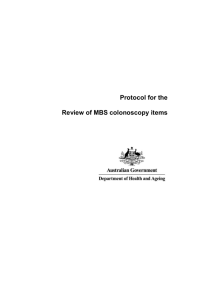 review of MBS colonoscopy items