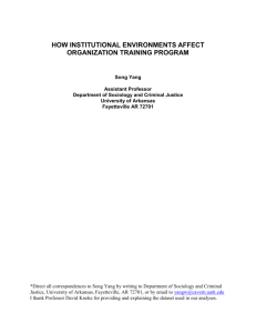 how institutional environments affect organization training program
