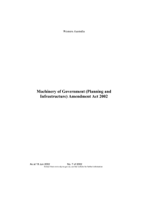 Machinery of Government (Planning and Infrastructure) Amendment