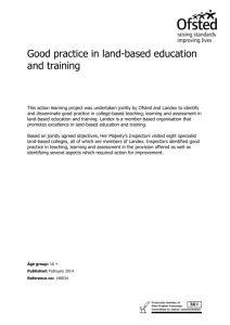 Good practice in land-based education and training