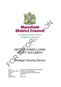 Decent Homes Loans Policy - Mansfield District Council