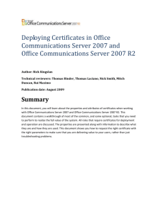 Deploying Certificates in Office Communications Server 2007 and