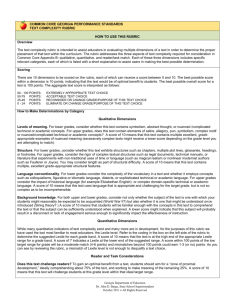 Text Complexity Rubric Guide