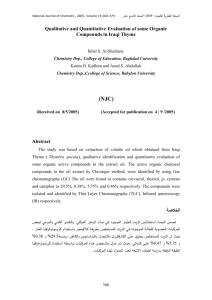 Qualitative and quantitative evaluation of some organic compounds