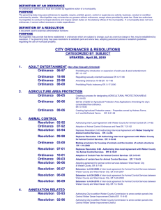 city ordinances & resolutions index