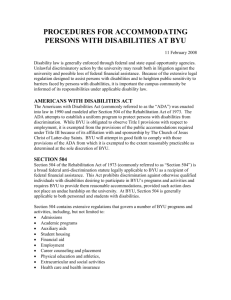 procedures for accommodating persons with disabilities at byu