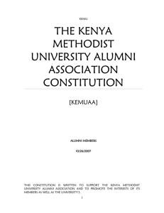 THE KENYA METHODIST UNIVERSITY ALUMNI ASSOCIATION