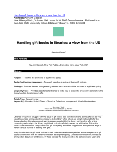 Handling gift books in libraries: a view from the US