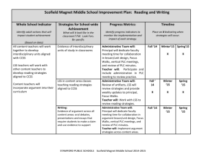 Scofield Magnet Middle School Improvement Plan: Reading and