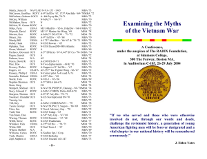 ProgramP - Examining the Myths of the Vietnam War
